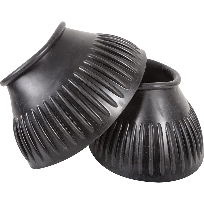 Classic Equine Rubber Pull-On Bell Boots, Black, Medium