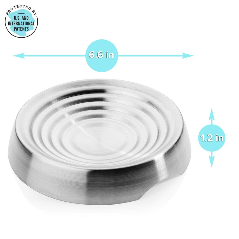 CatGuru Cat Bowls, Whisker Friendly Cat Food Bowl for Indoor Cats, Reliefs Whisker Fatigue, Wide Kitten Dish, Non Slip Pet Dishes, Shallow Pet Plates (Set of 2, Stainless Steel) 2 Count (Pack of 2) - PawsPlanet Australia
