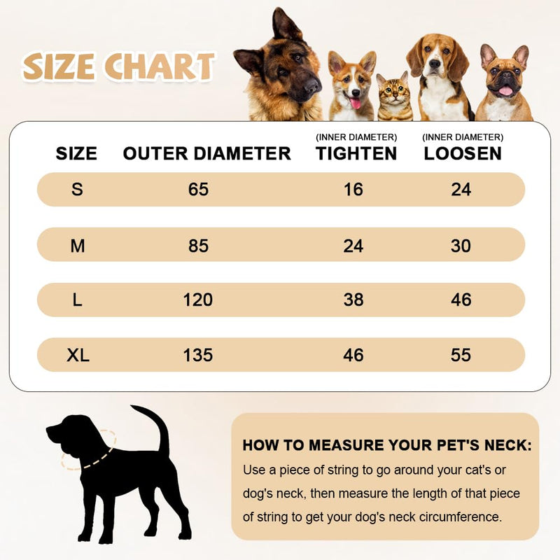 Inflatable Dog Collar, Protective Collar with Adjustable Buckle, SZMK Dog Collar, Leak Protection, Neck Collar for Dogs After Op, Inflatable Collar for Dogs for Small, Medium, Large Pets - S
