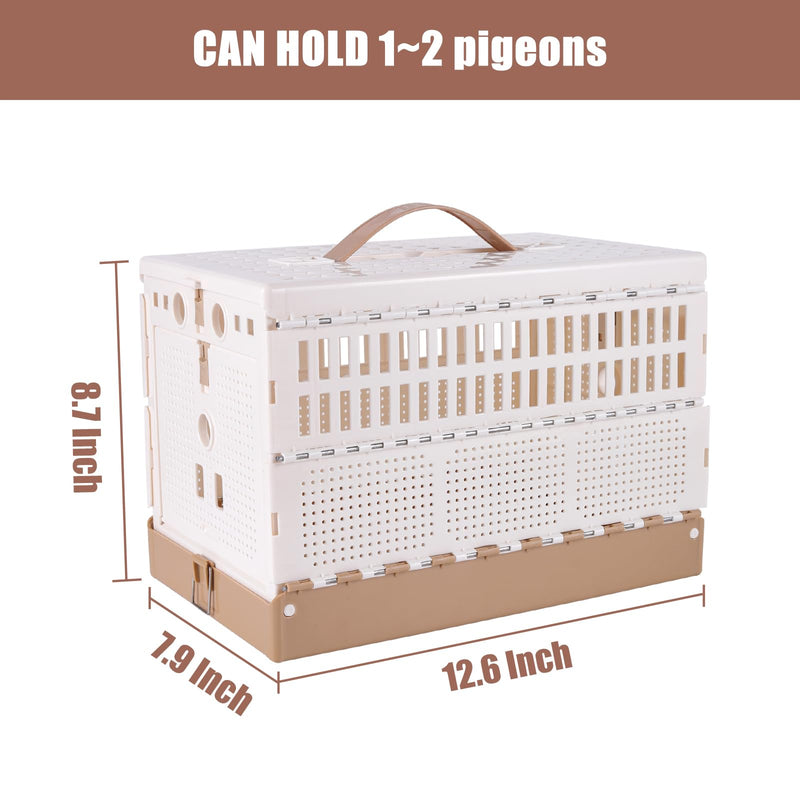 Plastic Foldable Pigeon Cage with Handle, Portable Bird Travel Carrier Cage Pigeon Cage Pairing Cage Pigeon Nest Box Easy to Clean for Training and Release Competition(S)(Two Doors) S - PawsPlanet Australia