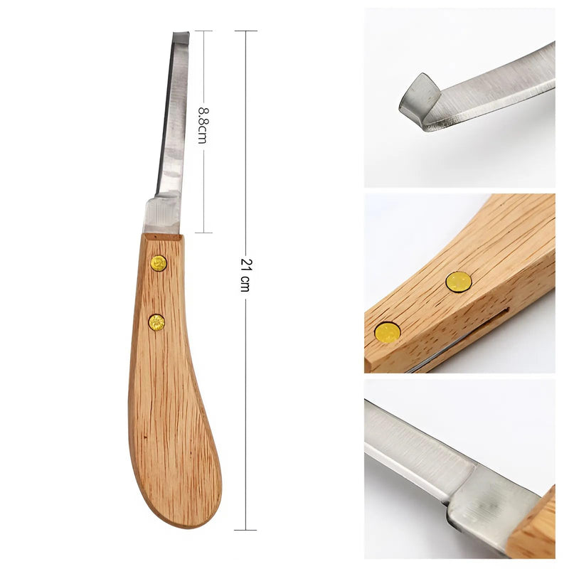 Hoof Knife Knife Sharpener Stainless Steel Farrier Knife For Horse Shoes Hoof Knife For Horses Hoof Pick Knife Bot Fly Knife For Horses Horse Hoof Knife With Hoof Knife Sharpener Cutter Knife