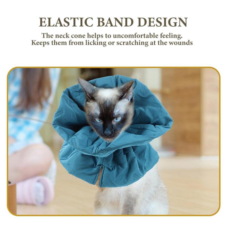 PRETYZOOM Adjustable Soft Polyester Neck Brace for Cats After Surgery - Comfortable and Restrictive Recovery Collar for Pets