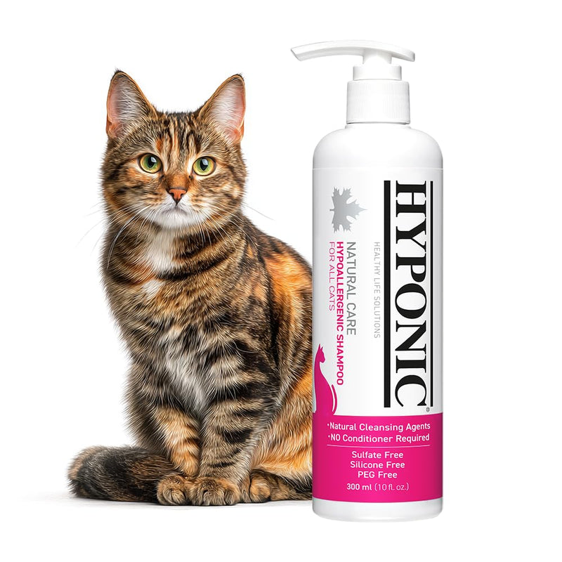 HYPONIC Hypoallergenic Premium Shampoo for All Cats - Fragrance Free Cat Shampoo for Dry Skin, Dandruff, Allergy (Scented 10.1 oz) Scented 10.1 oz - PawsPlanet Australia