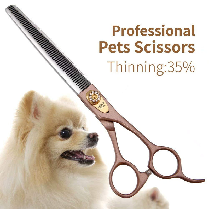 Fenice Peak Professional Thinning Scissors for Dog Cat 7'' Pet Grooming Scissors 440C Stainless Steel Thinning Shears for Dogs 50/56 Teeth Thinner 7"