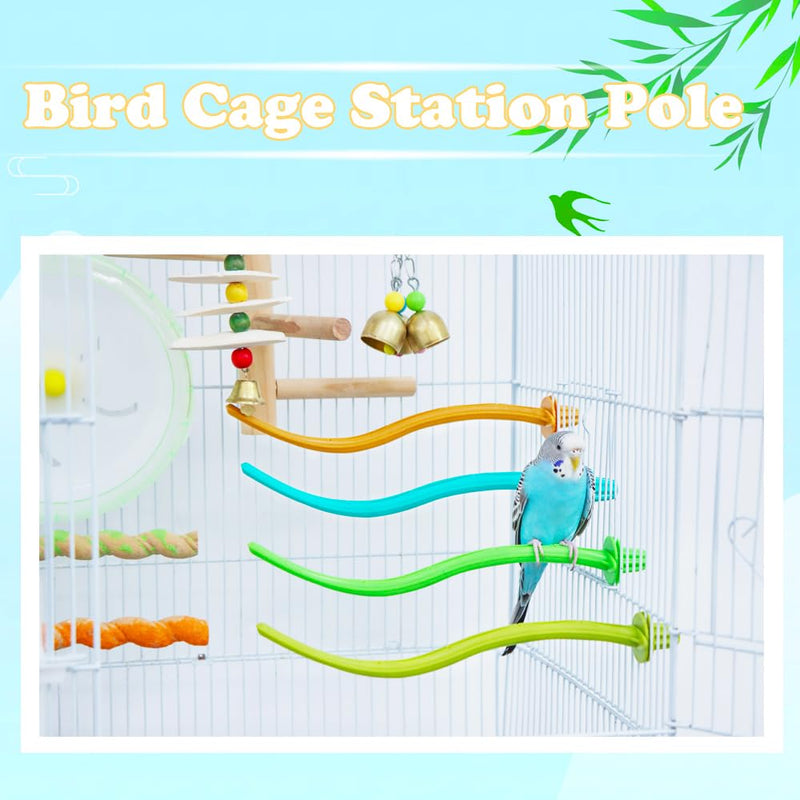 4 Pcs Bird Perches Canary Finch Budgie Cage Universal Plastic Stand Stick Toy Holders Adaptable to All Cages (8.7 Inches) - PawsPlanet Australia