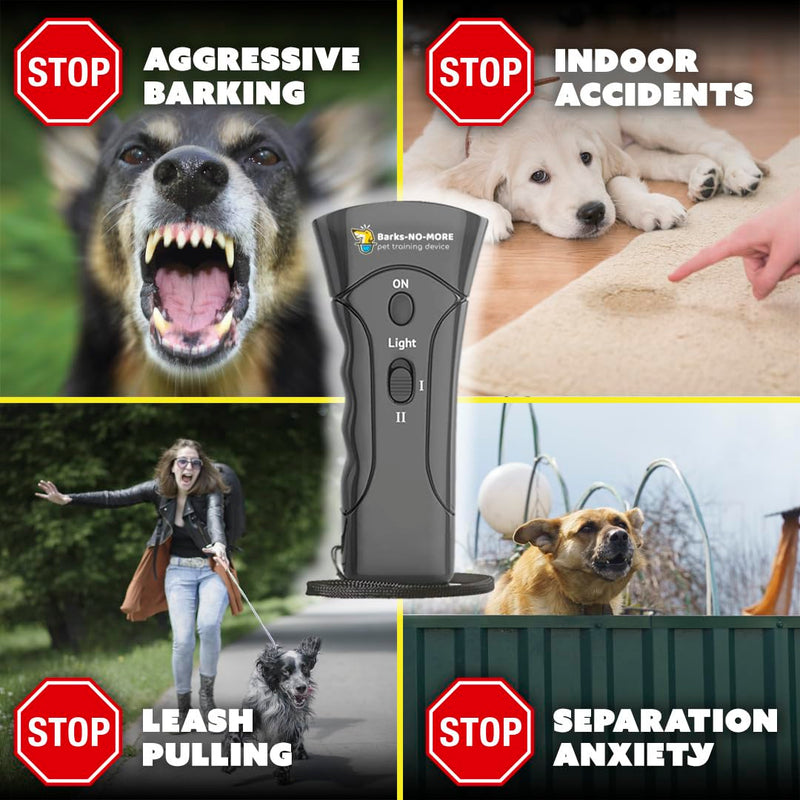 Barks No More Dog Training Device & Bark Deterrent - Stop Barking Without Hurting Your Pet - Just Point & Press!, Black - PawsPlanet Australia