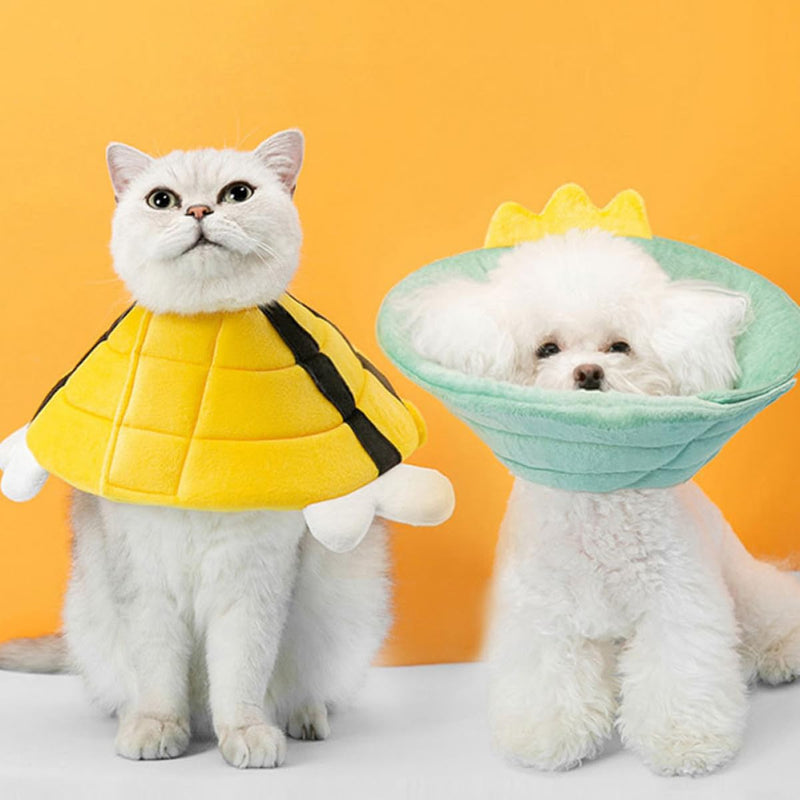 TEHAUX Lightweight Cotton Collar for Dogs and Cats Bee-shaped Protective Sponge Collar to Prevent Scratching and Licking After Surgery