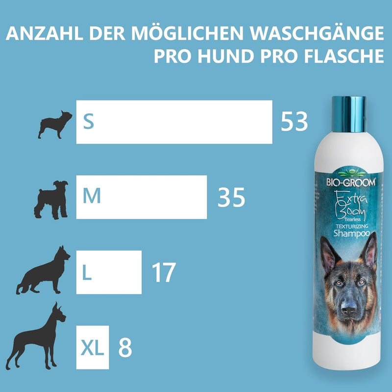 Bio-Groom Extra Body Texturizing Dog Shampoo - Tearless Puppy Shampoo, Dog Bathing Supplies, Cruelty-Free, Cat & Dog Grooming Supplies, Made in USA, Tear-Free Dog Products - 12 fl oz 1-Pack 12 oz - PawsPlanet Australia