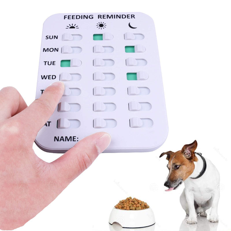 Pet Feeding Reminder for Dogs Cats - Magnetic Sticker 3 Times A Day Indication Chart Feed Your Pets, Magnets and Double Sided Tape, Did You Feed Your Dog Cat Fish Kid?