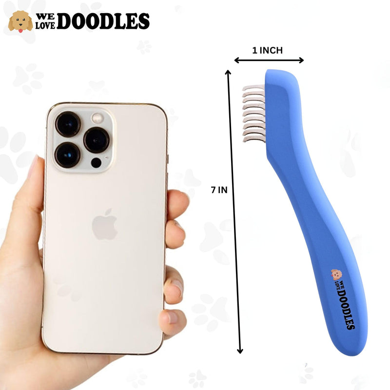 We Love Doodles Dematting Comb for Dogs - Dog Hair Mat Remover, Detangler Comb & Deshedding Tool, Removes Tangles, Knots, & Loose Hair, Metal Comb, Ergonomic Handle (9 Blade) 9 Blades