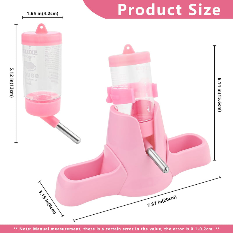 3 in 1 Hamster Water Bottle Small Animal Water Bottle with Food Container Base Automatic Bottle Dispenser BPA Free for Guinea Pig Hamster Chinchilla Squirrel Bunny Small Animals (Blue, 2.7oz) Blue - PawsPlanet Australia