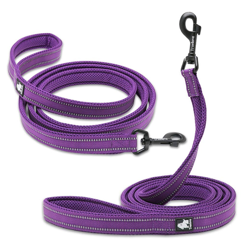 WINHYEPET True Love Dog Leash Nylon Sandwich Fabric Comfort Reflective Safety Washable Dogs Belt Suitable for All Kinds of Dog Breeds Length 200cm Can be Used Together with Harness TLL2112(Purple,S) S Purple - PawsPlanet Australia
