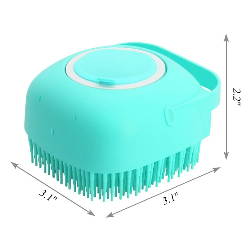 Pet Dog Shampoo Massager Brush Cat Massage Comb Grooming Scrubber Shower Brush for Bathing Short Hair Soft Silicone Brushes Blue - PawsPlanet Australia