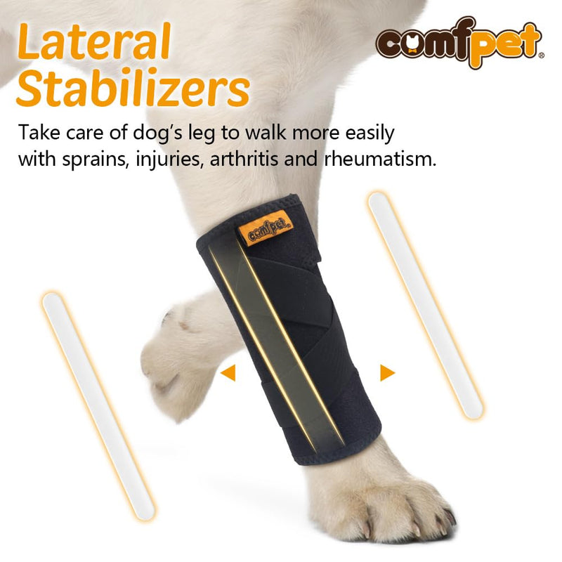 Dog Front Leg Brace, Dog Leg Support Wrap with Plastic Bar Stabilizers, Canine Front Leg Wrap Sleeve to Prevent Licking, Dog Sprains, Arthritis (Medium) M - PawsPlanet Australia