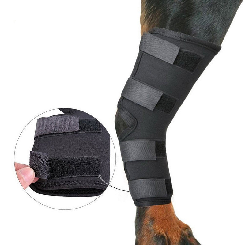 Zunea Dog Canine Rear Leg Hock Joint Brace 2Pack Hind Leg Wrap Protector and Extra Supportive, Leg Hock Joint Compression Sleeve for Wound Injury and Sprain Healing of Arthritis - (Black, L) Black