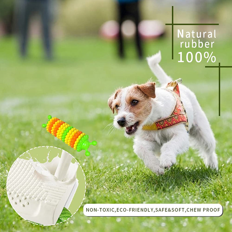 TIANHAO Dog Toys for Aggressive Chewers, Natural Rubber Indestructible Teeth Cleaning Dog Chew Toys for Small Medium Large Dogs, Outdoor Entertainment Interactive Puppy Chew Toys for Training, Green Green Caterpillar - PawsPlanet Australia