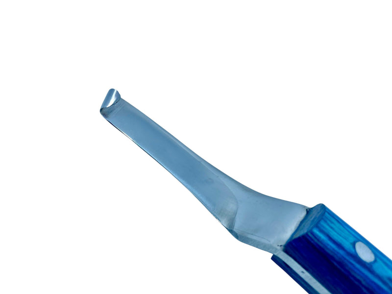 Curved Blade Hoof Knife, J2 420 Magnetic Stainless Steel, Right-Hand, Ergonomic Blue Handle, Professional Farrier Trimming Tool Right-Handed