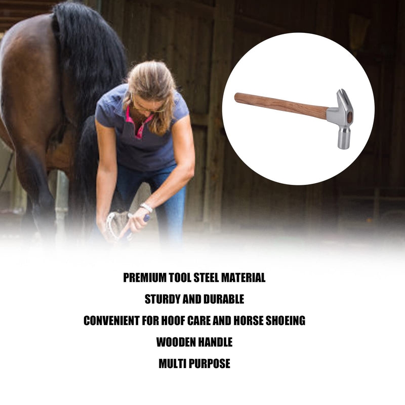 Farrier Driving Hammer, Wooden Handle Horse Shoe Nailing Hammer for Horse Shoeing Hoof Care for Horse Shoeing Hoof Care