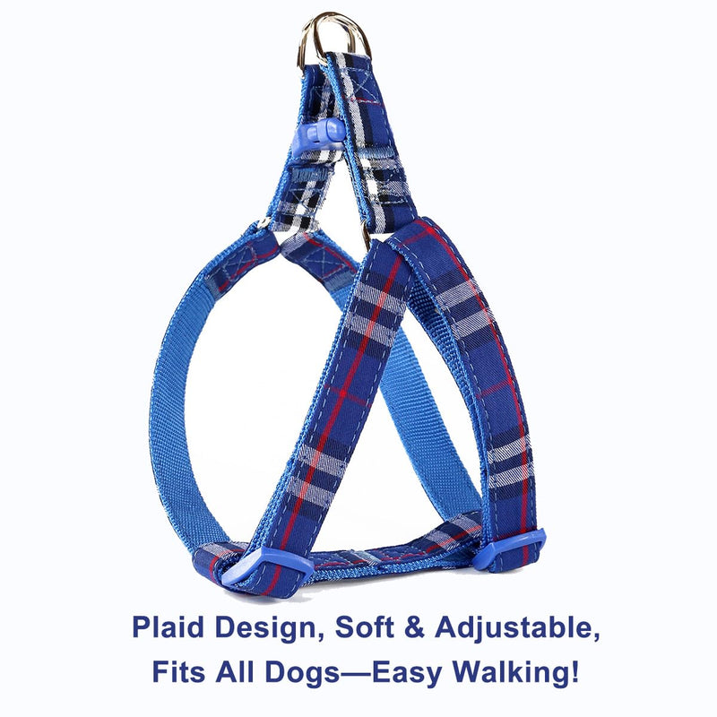 SuperBuddy Cute Dog Harness and Leash,Adjustable and No Pull Harness with Safety Buckle for Small Medium Large Pet M blue-02 - PawsPlanet Australia