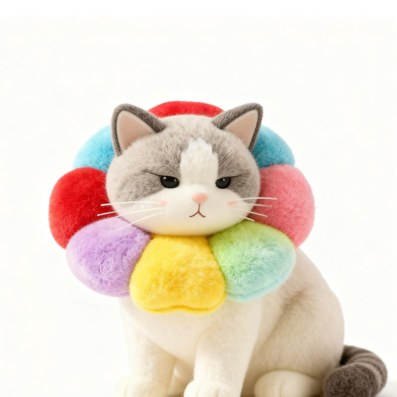 Soft Recovery Cone Collar for Cats & Small Dogs, Size M (Up to 10lbs)，Adjustable Post-Surgery Protective E-Collar, Comfortable & Cute for Wound Licking Prevention and Healing