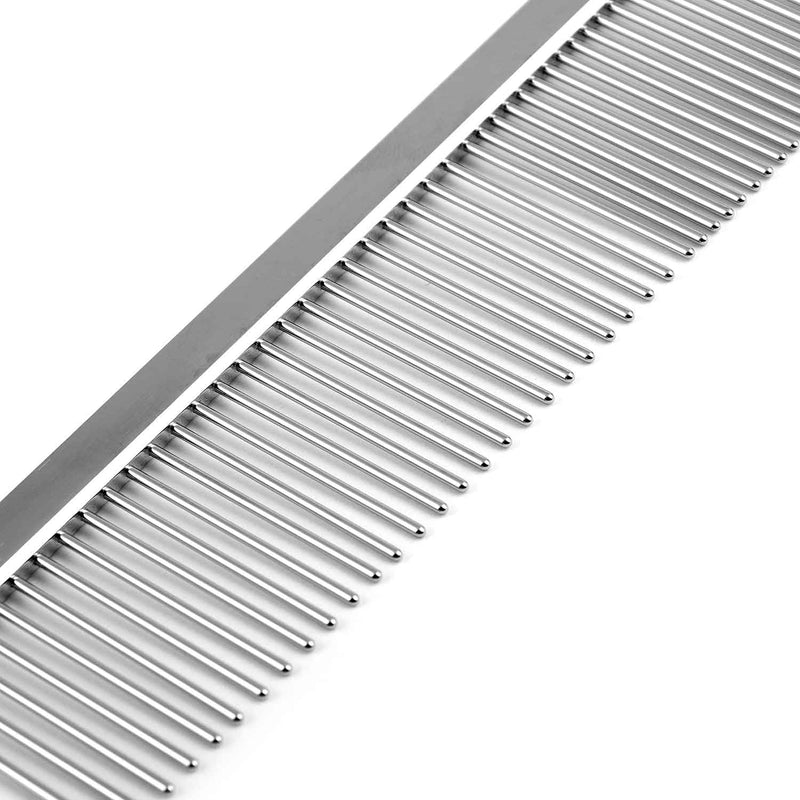 Jeffers Flat Back Pet Grooming Comb – Chrome Plated Steel Comb with Fine & Coarse Teeth for Dogs, Cats, Puppies – Detangling, Deshedding, Dematting Tool for Long or Short Hair - 7.5" L, 1" Teeth 7.5"L - PawsPlanet Australia