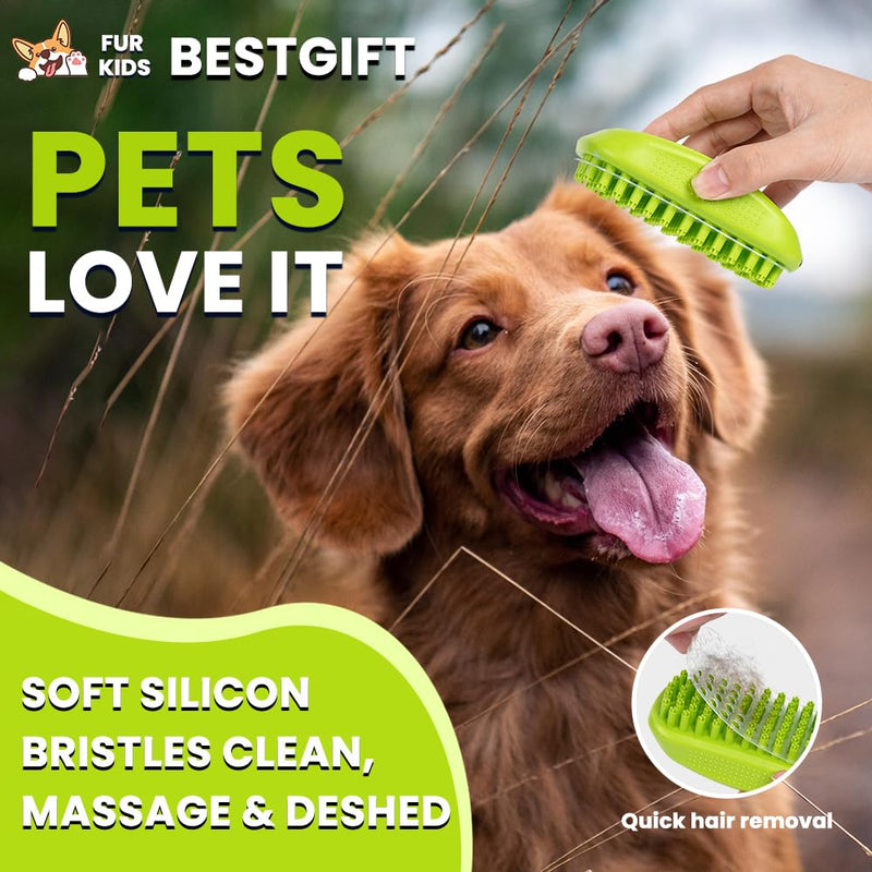 3PCS Dog Bath Brush | Dog Scrubber for Bath | Dog Shampoo Brush | Dog Washing/Shower Brush, Suitable for Short/Long Haired Dogs, Dog Brush for Shedding, Bathing, Massaging & Grooming (Blue Blue Green) - PawsPlanet Australia