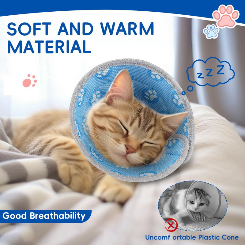 Flintronic Cat Cone Collar Soft, Adjustable Cat Recovery Collars & Cones to Stop Licking After Surgery, Pet Recovery Collar, Suitable for Pet Medical for Rehabilitation Wound Healing (M) M (Neck:15-21CM)