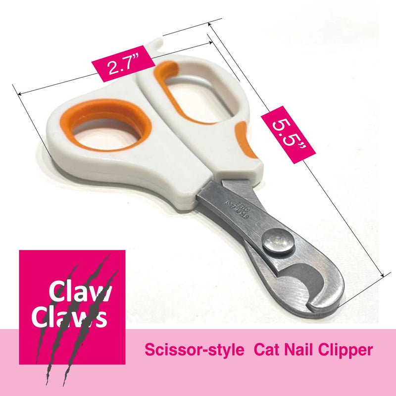 Cat Scissor-Style Nail Clipper, Toenail Trimmer with Razor Sharp Stainless Steel Blades and Anti-Slip Handle, for Small to Medium Pets, Cats - PawsPlanet Australia