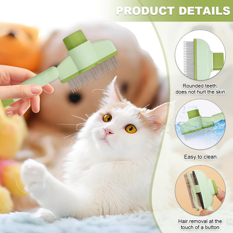 5PCS cat and dog hair removal flea comb set —long and short stainless steel comb teeth designed for removing pet hair and fleas and massaging pets. - PawsPlanet Australia