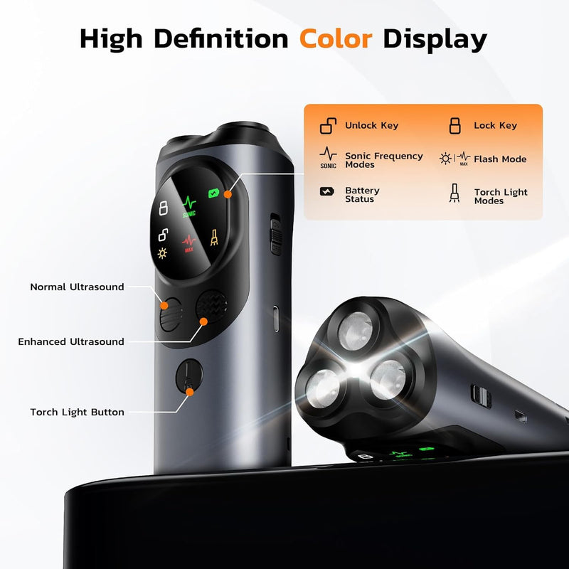 Dog Bark Deterrent Devices Anti Barking Device for Dogs Outdoor & Indoor, 2 Modes Ultrasonic Dog Barking Deterrent Devices Rechargeable, Bark Silencer, Stop Barking Dog Devices, Dog and Human Friendly