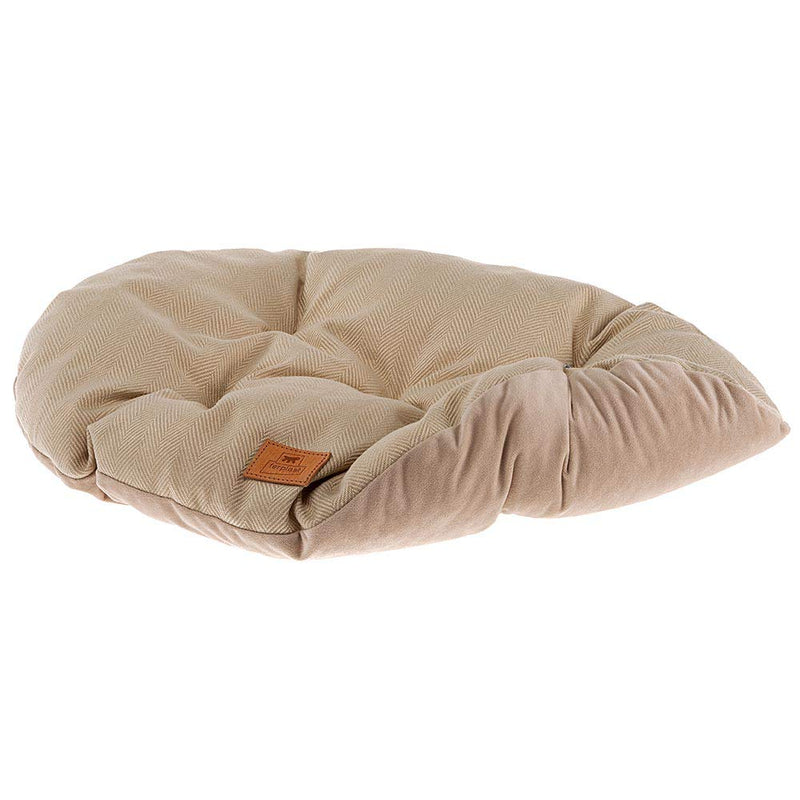 Ferplast Cat And Dog Cushion Stuart 55/4, Double-Sided, Tweed And Soft Velvet, Washable, 55 x 36 x h 5 cm., Beige 55 x 36 x 7 cm (L x W x H)