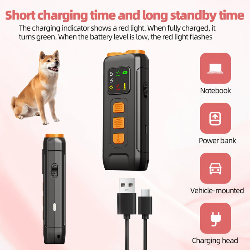 Ultrasonic Dog Bark Deterrent with LED Display, Flashlight - Anti Barking Device for Dogs, Pet Gentle Trainer, Outdoor Pubby Training Tools, Dog Repellent Device, Indoor Dog Bark Control Device