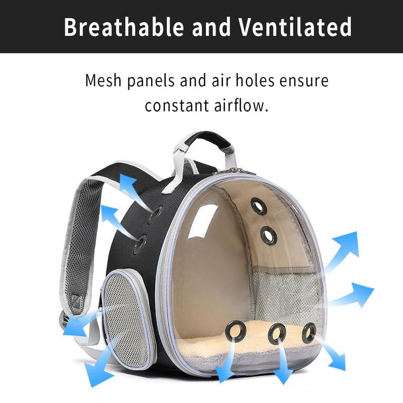 Bunny Carrier, Guinea Pig Carrier,Small Animal Carrier Backpack for Rabbit,Bearded Dragon, Lizard,Hamster,Kitten. Breathable Pet Travel Cage Bag Perfect for Vet Visits & Outdoor Adventures (Black) black - PawsPlanet Australia