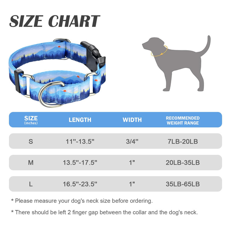 Martingale Collar for Dogs Soft Durable Dog Collar for Small Medium Large Boy and Male Dogs No Pull No Slip Safety Buckle Dog Collars (Hill,Large) Hill