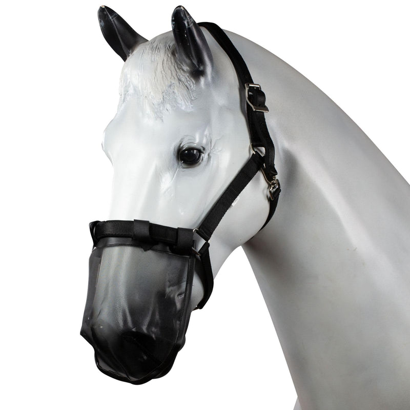 Horze Durable Mesh Nose Cover Fly Mask - Protection Against Flies, Insects, and Dust - Black - Horse