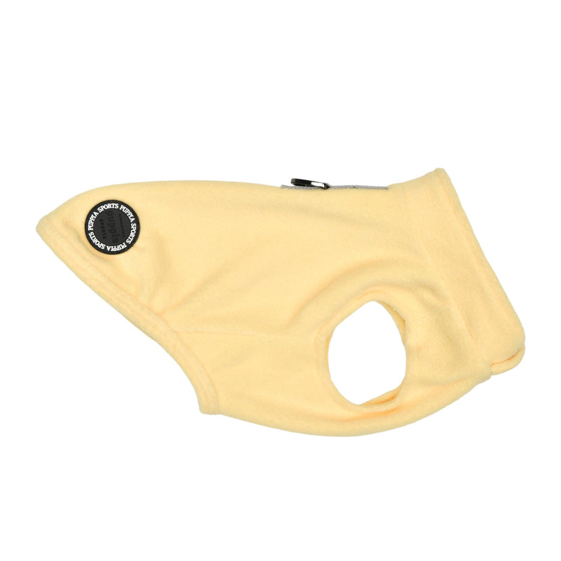 Puppia Lucius Warm Winter Mock Neck Polar Fleece Shirts with Integrated Harness for Small and Medium Dogs, Light Yellow, Small - PawsPlanet Australia