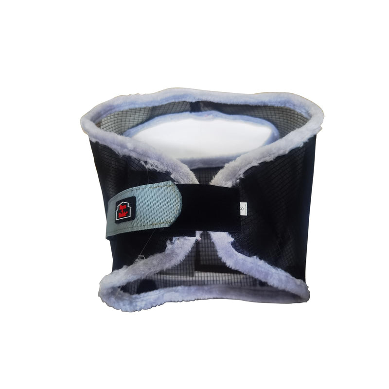 BARN & STABLE Breathable UV Protection Horse Fly Mask Tear-Resistant Mesh Fly Masks for Horses with Soft Fleece Edges & Adjustable Touch Straps Equine Mask Without Ears BLACK/GREY-Without Ears Large - PawsPlanet Australia