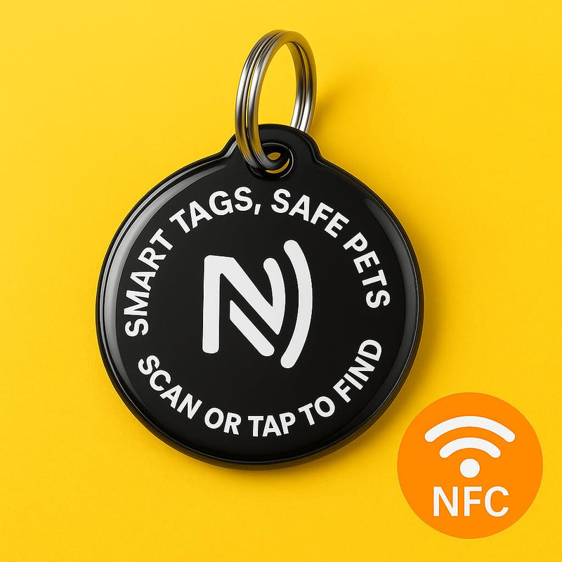 Smart Pet ID Tag with QR Code & NFC – Epoxy Coated Waterproof PVC – Scan or Tap to Access Pet Info – Universal Tag for Dogs & Cats – No App Needed – Update Profile Anytime (Sky Blue) Sky Blue - PawsPlanet Australia