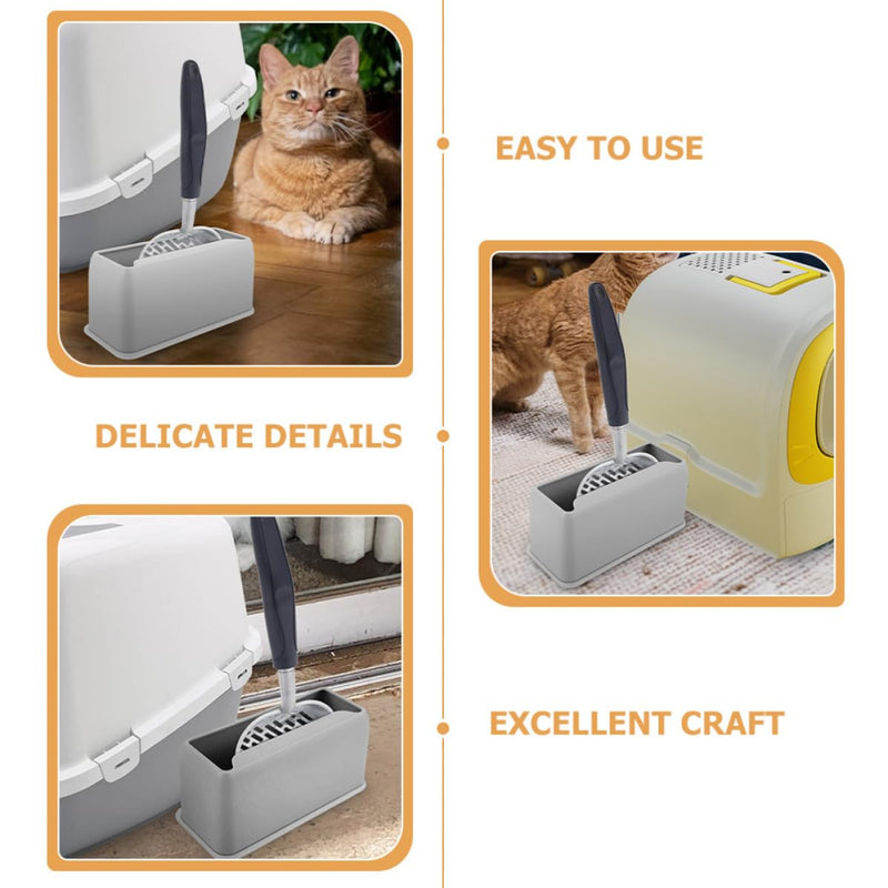 SEWACC Stable plastic cat litter scoop stand for safe storage of the litter scoop in the cat litter area at home with a practical design