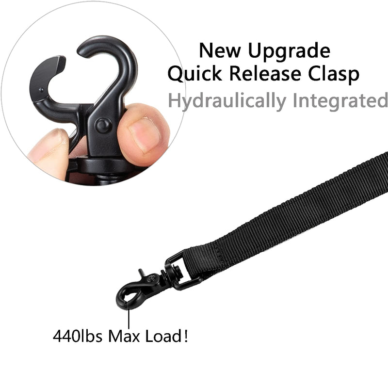 JiePai Tactical Dog Training Bungee Leash Military Dog Leash Quick Release Elastic Leads Rope with 2 Control Handle, 6ft for Medium Large Dogs, Black 6 Feet Black-Adjustable - PawsPlanet Australia