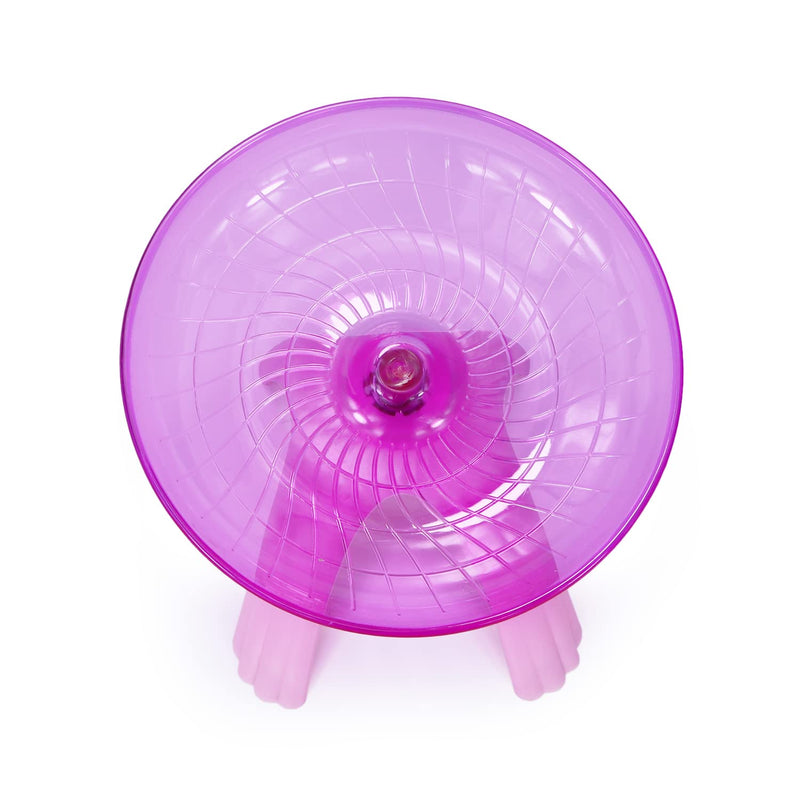 Hamster Flying Saucer Silent Running Exercise Wheel for Gerbil Rat Mouse Hedgehog Small Animals (Pink) Pink - PawsPlanet Australia