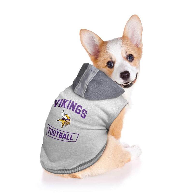 Littlearth Minnesota Vikings NFL Pet Hooded Crewneck with Team Logo and Name - PawsPlanet Australia