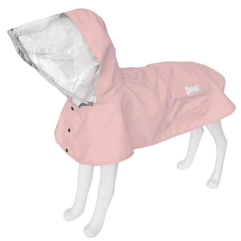 Dog Raincoat,Waterproof Rain Poncho with Hoodie, High Reflective Adjustable Pet Rain Jacket with Leash Hole for Small Medium and Large Dogs (Pink, Medium) Pink