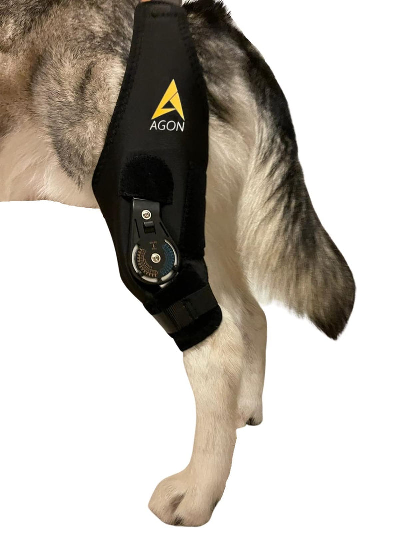 AGON Dog Knee Brace – Professional Knee Support Brace for Dogs with Adjustable Hinge Stabilizer – Premium Neoprene Hip Brace for Knee Support, Dog Recovery, and Joint Support (Left Leg, Small) Left