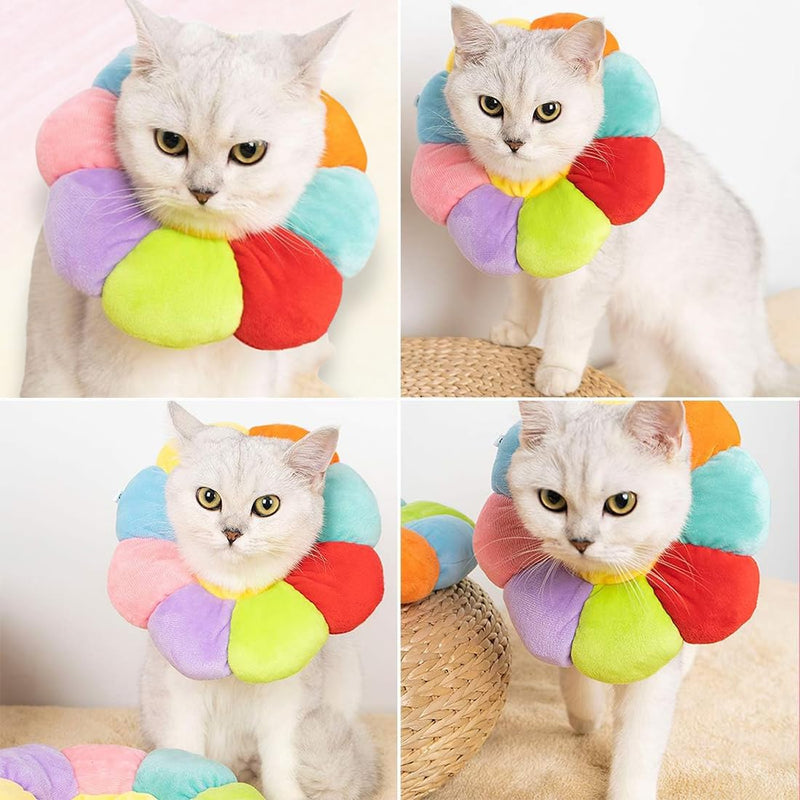 Cat Collar, Adjustable Collar, Lick Protection Cat for Cats and Small Dogs After Surgery, Color Soft Sunflower for Cat Recovery, Size M
