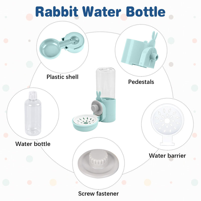 kathson Rabbit Water Dispenser for Cage 17 Oz Hanging Guinea Pig Water Bottle No Drip Gravity Automatic Bunny Water Bottle No Leak Small Animal Water Bottle for Chinchilla Ferret Hamster(Light Blue) Light Blue - PawsPlanet Australia