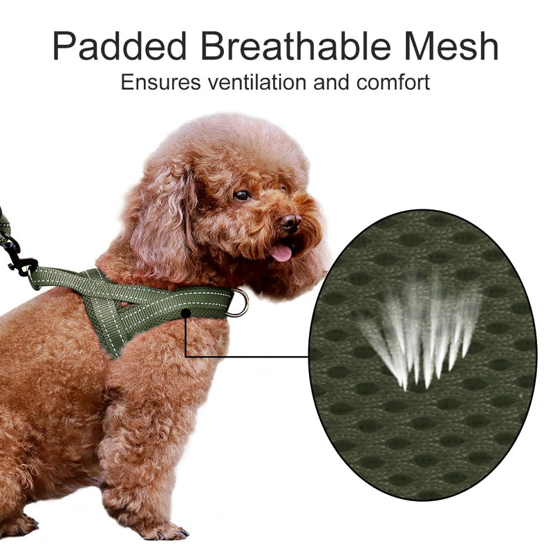 Plutus Pet No Pull Dog Harness with Breathable Mesh Padded, Adjustable Reflective Escape Proof Dog Harness, Quick Fit Dog Vest Harness for Small Medium Large Dogs(M, Ranger Green) M: chest 19.7"-25.2" - PawsPlanet Australia