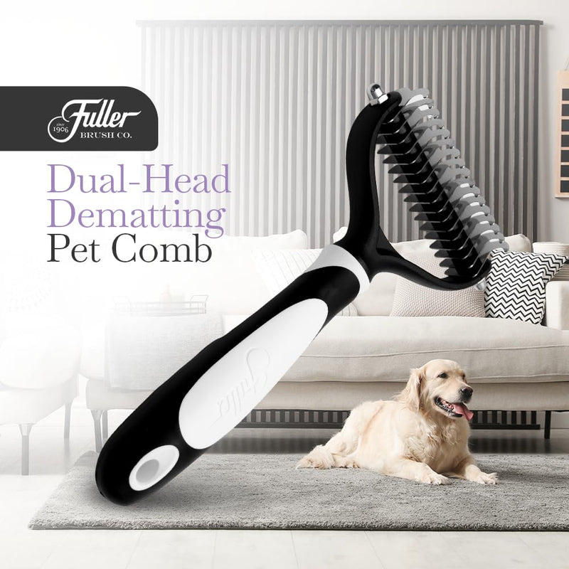 Fuller Brush Pet Dematting Comb – Stainless Steel Blades Remove Tangles, Knots & Mats – Safe for Dogs & Cats with Sensitive Skin – Comfortable Grip, Easy Grooming Tool Dual-Head - PawsPlanet Australia
