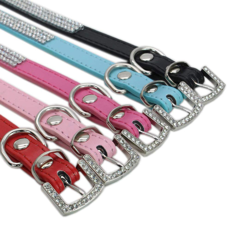 Dogs Kingdom 12"-20" Length Adjustable Full Rhinestone Crystal Studded Leather Dog Collar for Small or Medium Pet Collar,Purple,S S:10-13" neck Purple