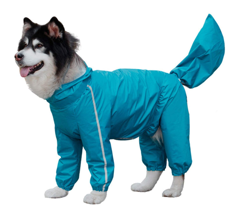 GabeFish Lightweight Raincoats for Big Dogs, Large Breeds Dogs Rain Jackets with Legs Blue 8XL 8XL: Weight: 55-66 lbs (25-30kg)